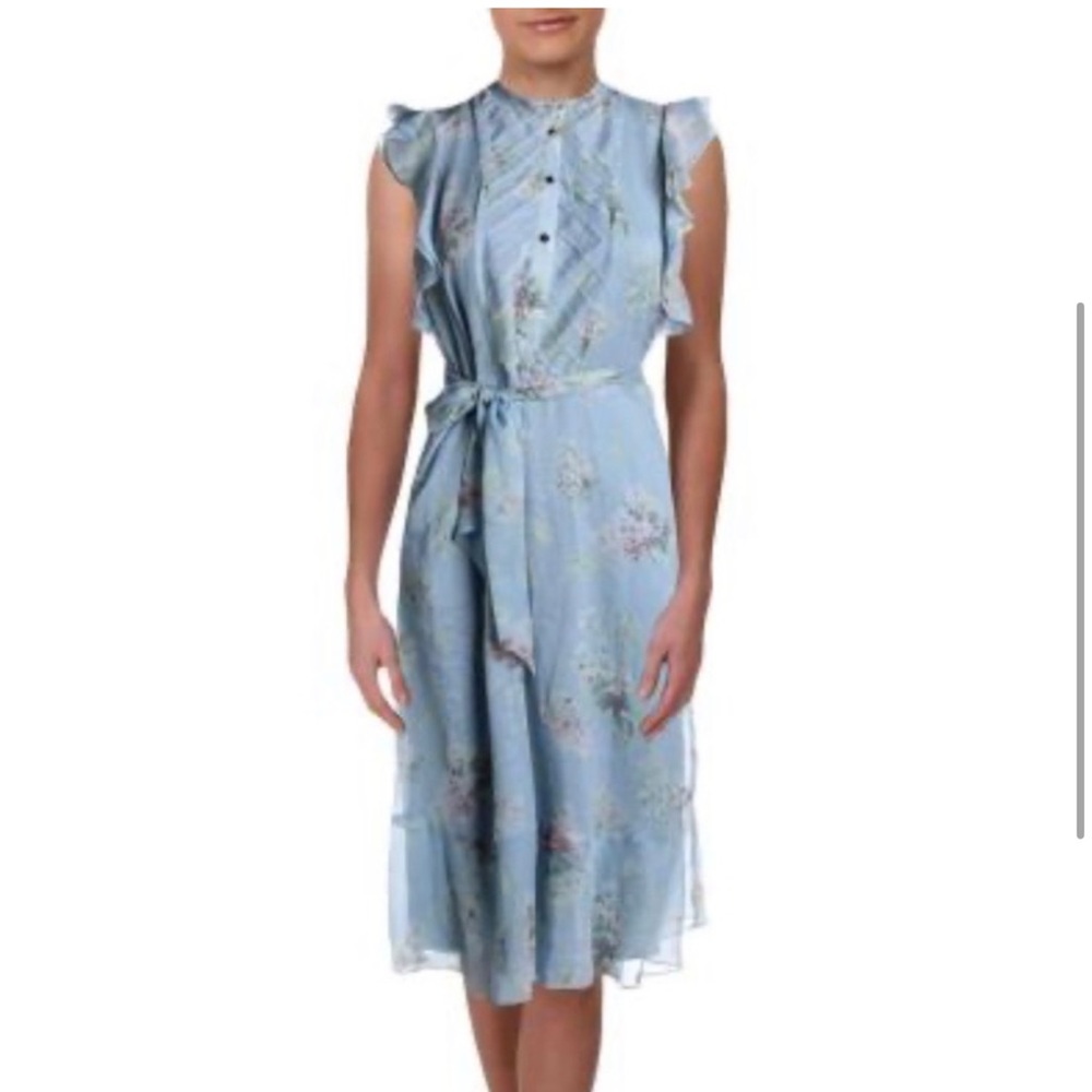 Lauren Ralph Lauren Janevra Chiffon Dress Tiered Size 6